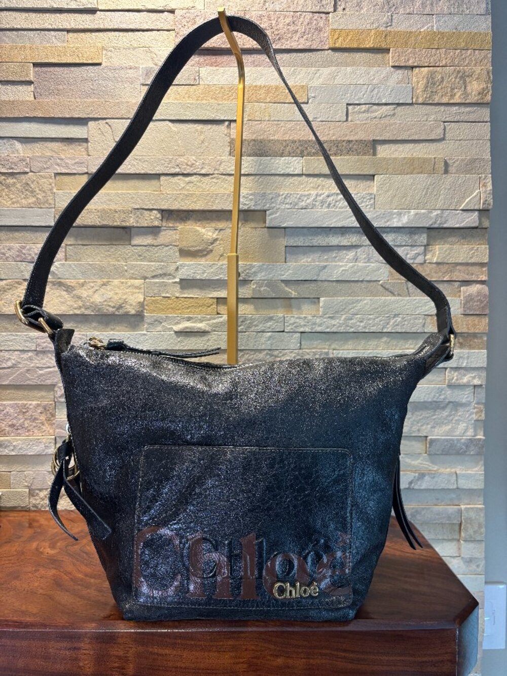 Authentic Vintage Chloé Eclipse Hobo Bag Black Leather (With Receipts)